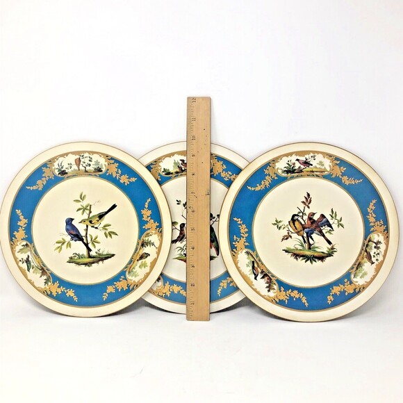 VTG Clover Leaf Wild Bird Cork Trivet Hot Pad  King Fisher Golden Finch Set Of 3 - Picture 10 of 12